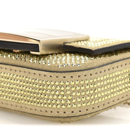 Fendi Crystal Vitello Laminato FF Nano Maxi Buckle Baguette Charm Light Gold 9 of 9
