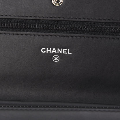 Chanel Patent Quilted Wallet On Chain WOC Black 6 of 11