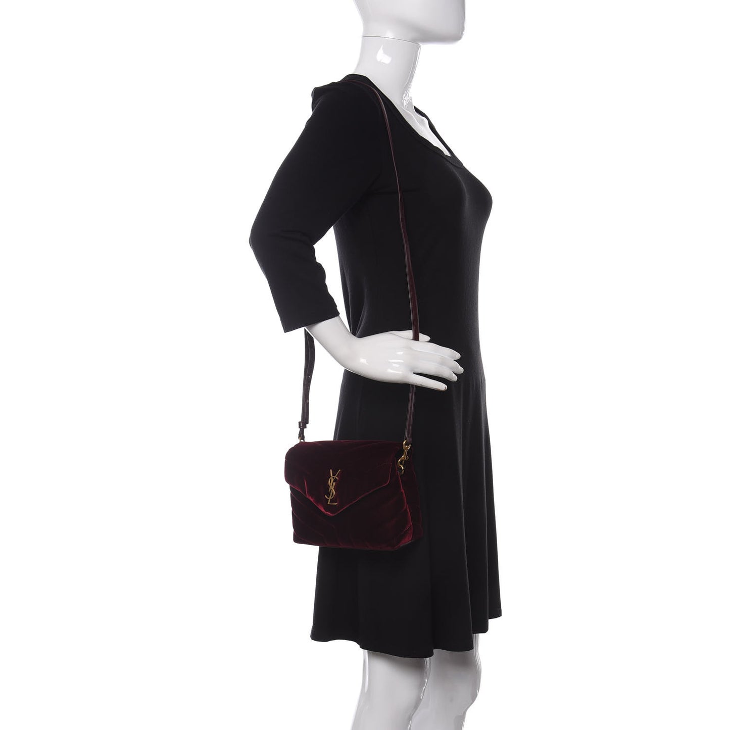 Velvet Y Quilted Monogram Toy Loulou Chain Satchel Light Burgundy