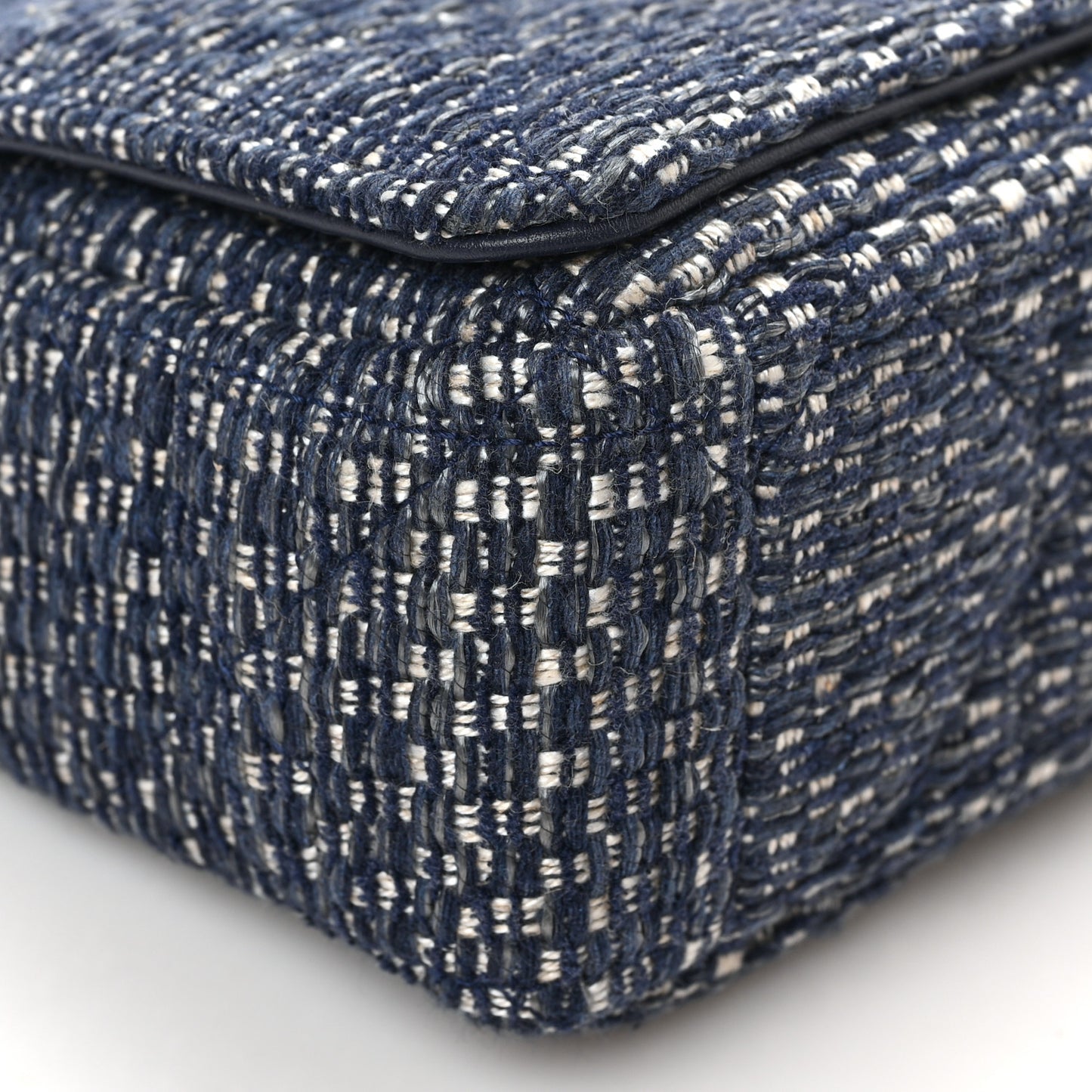Tweed Cannage Small Caro Bag Dark Blue