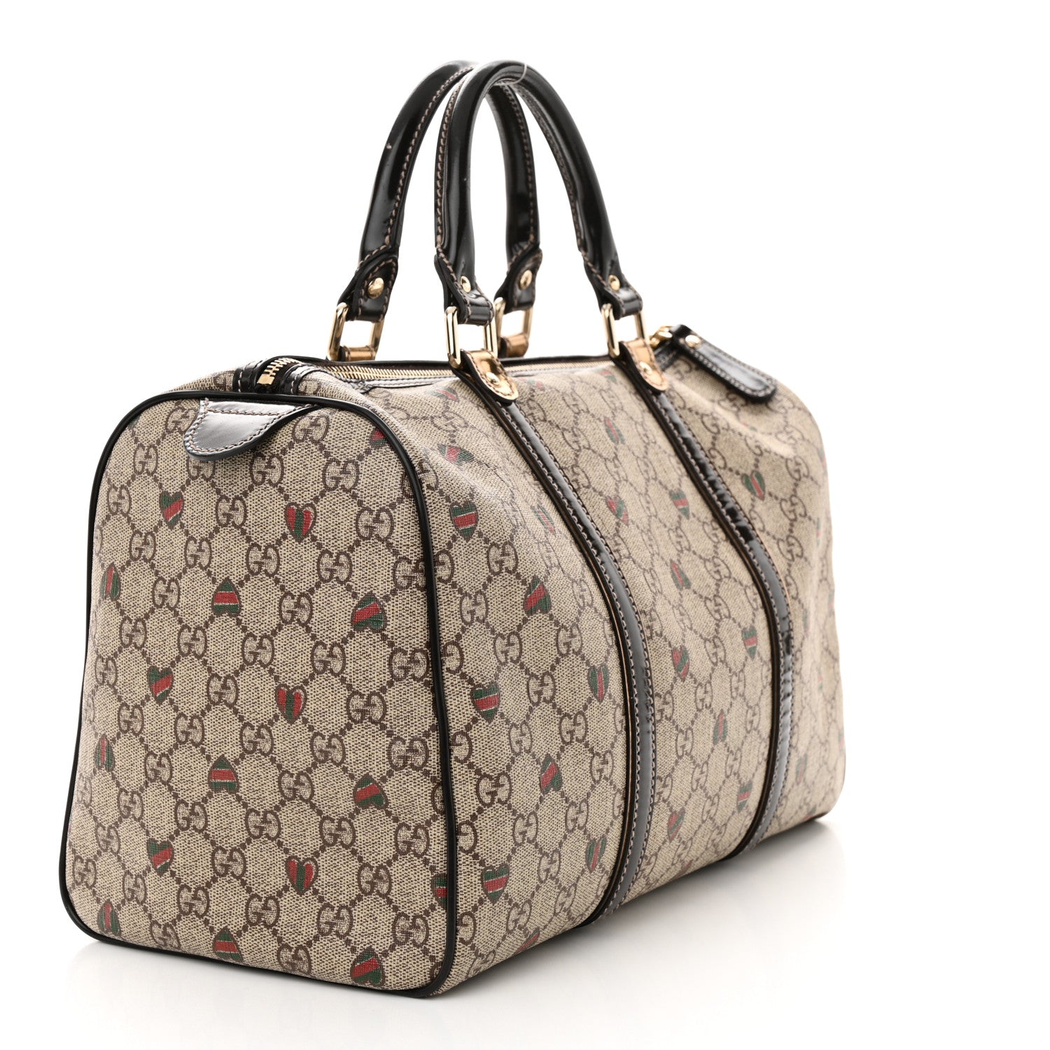 Gucci GG Plus Monogram Hearts Medium Joy Boston Dark Brown 3 of 14