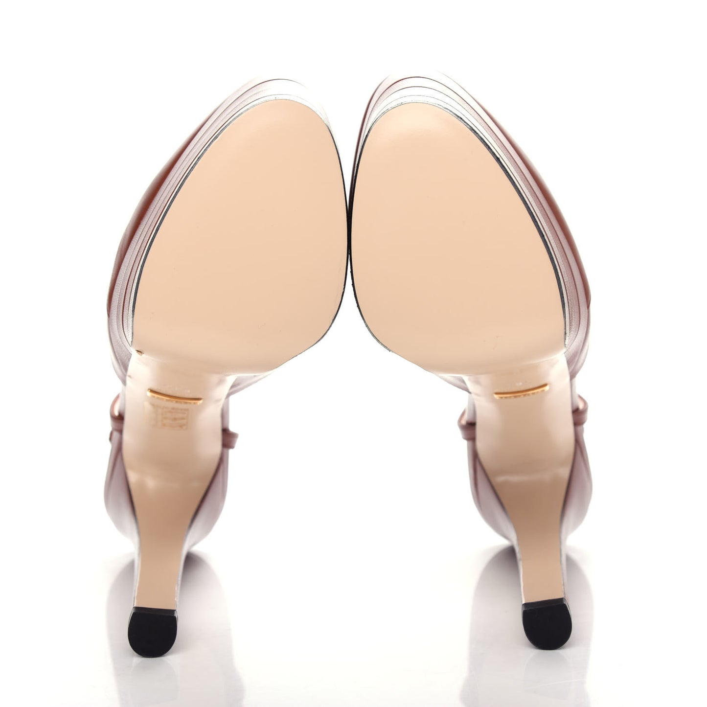 Malaga Kid Angel T-Strap Platform High Heel Pumps 38.5 Brown Papaya