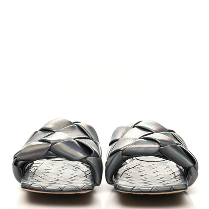 Bottega Veneta Laser Nappa Maxi Intrecciato Lido Flat Sandals 40 Oyster 2 of 7