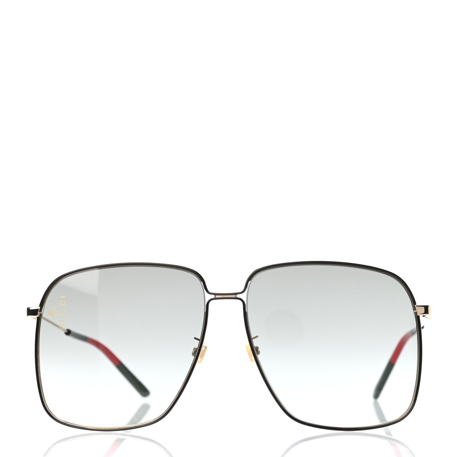Gucci Rectangular Frame Interlocking G Sunglasses GG0394S Green Red 3 of 4