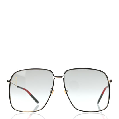 Gucci Rectangular Frame Interlocking G Sunglasses GG0394S Green Red 3 of 4