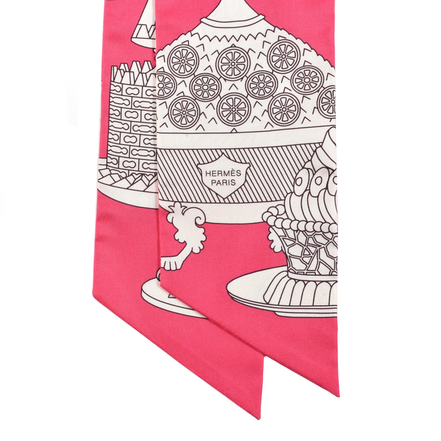 Silk La Patisserie Francaise Maxi Twilly Slim Fuchsia Creme