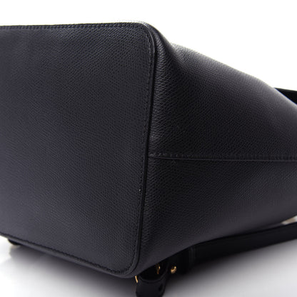 Fendi Vitello Cruise Bi-Color FF 1974 Embossed F is Fendi Drawstring Backpack Black Fragola Maya 8 of 8