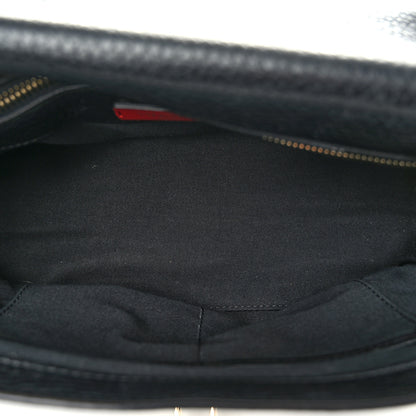 Valentino Garavani Pebbled Calfskin Rockstud Single Handle Flap Bag Black 5 of 9