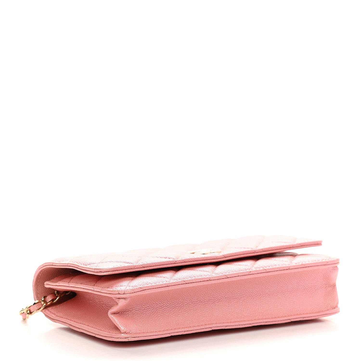 Chanel Iridescent Caviar Quilted Wallet on Chain WOC Rose Pink 4 of 10
