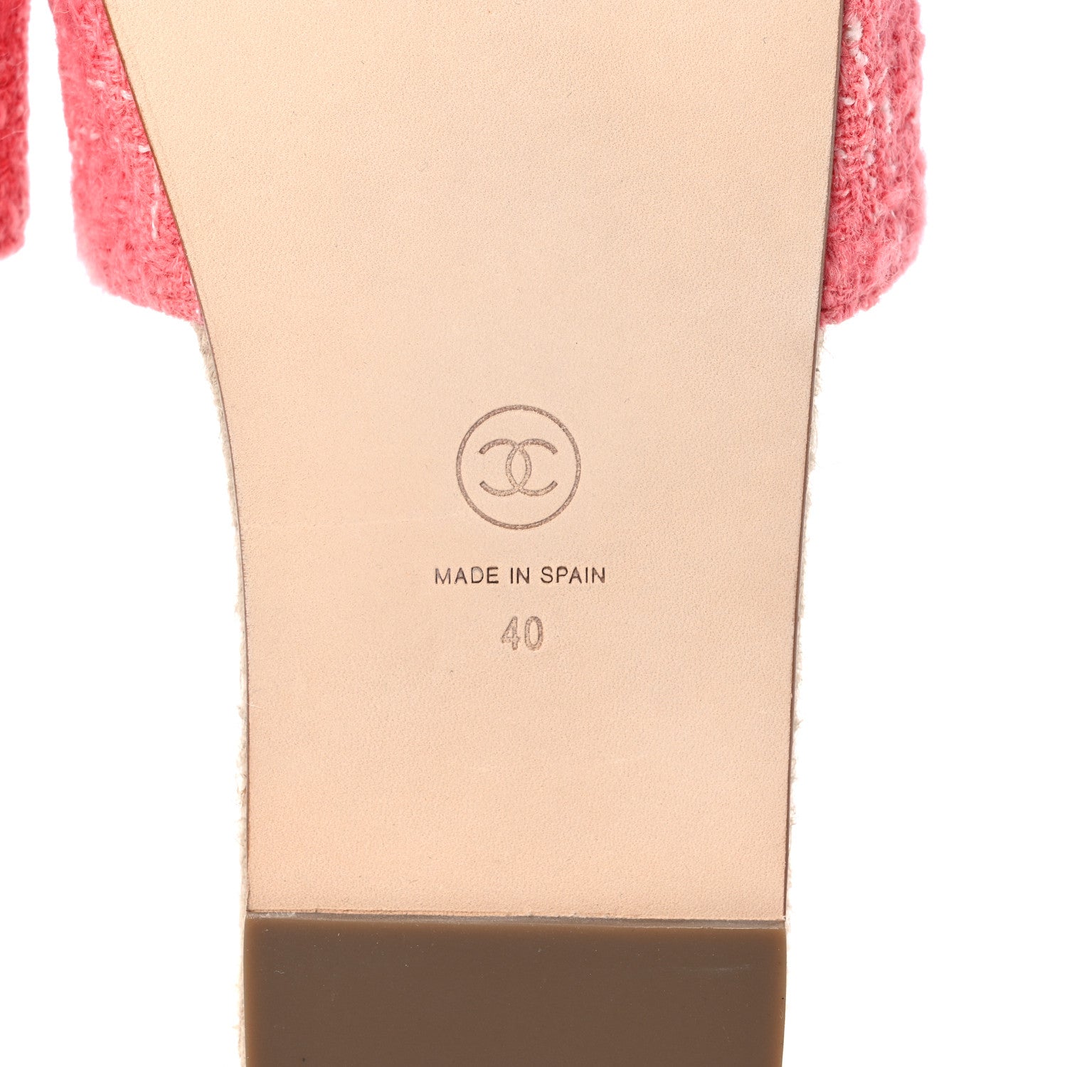 Chanel Tweed Grosgrain CC Mule Slide 40 Pink Black 6 of 10