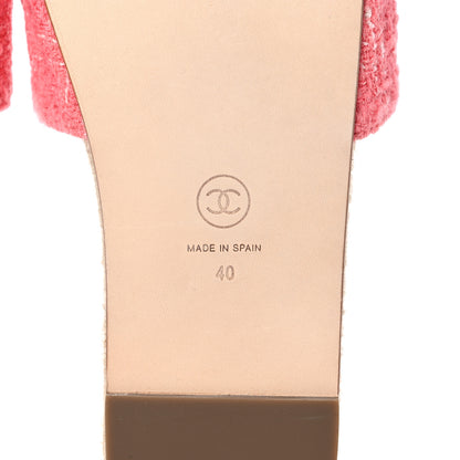 Chanel Tweed Grosgrain CC Mule Slide 40 Pink Black 6 of 10