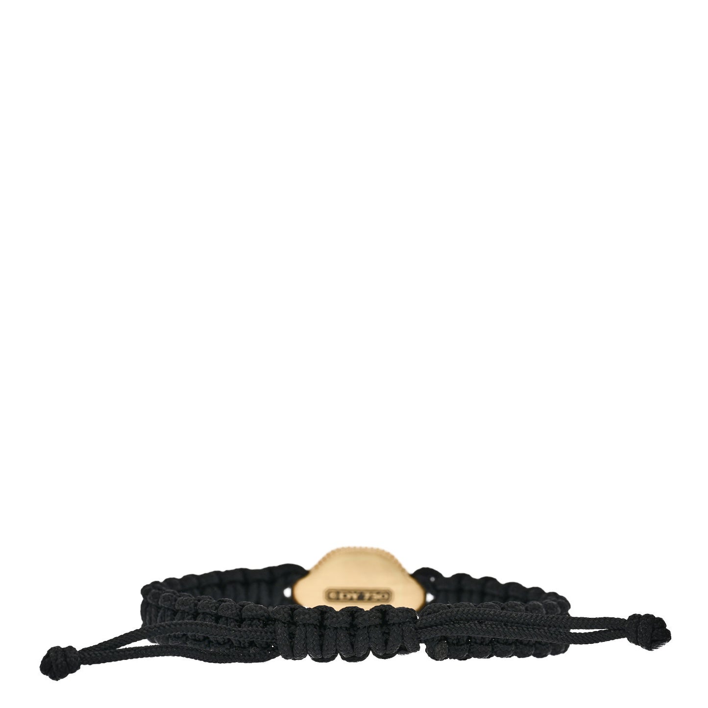 18K Yellow Gold Nylon Waves Woven Bracelet Black