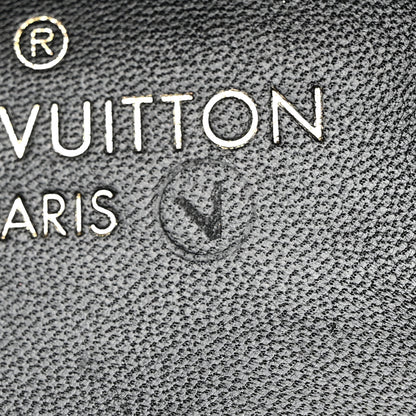 Louis Vuitton Glazed Calfskin Damier Embossed Haussmann Derby Lace Up Shoes 8 Black 9 of 9