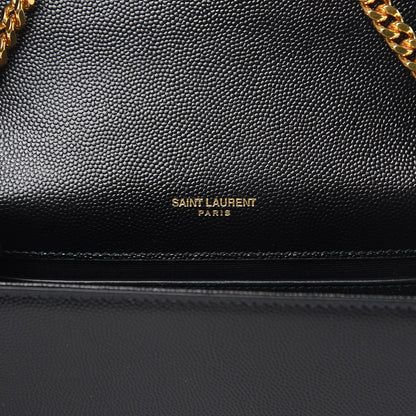 Saint Laurent Grain De Poudre Small Monogram Kate Satchel Black 6 of 9