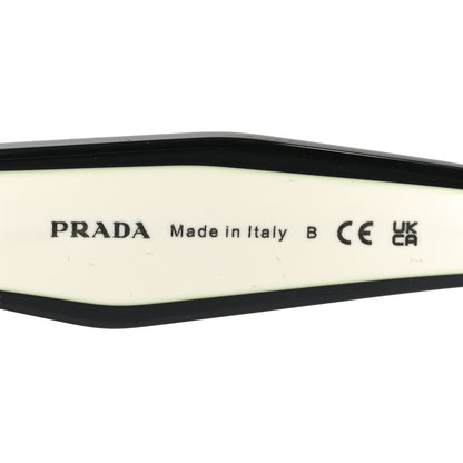 Prada Acetate Square Sunglasses SPR 24Z Black White 5 of 7
