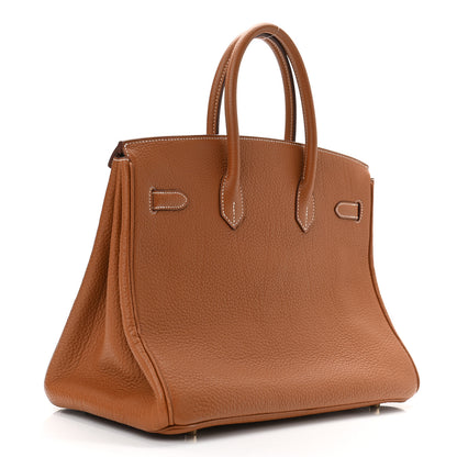 Hermes Taurillon Clemence Birkin 35 Gold 3 of 10