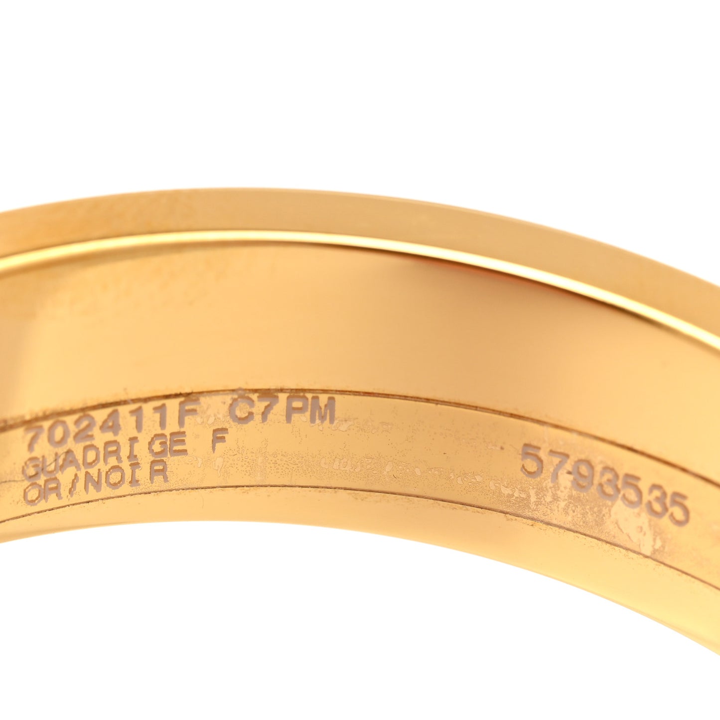 Enamel Printed Quadrige Au Fil Narrow Clic Clac H Bracelet PM Jaune Or Black