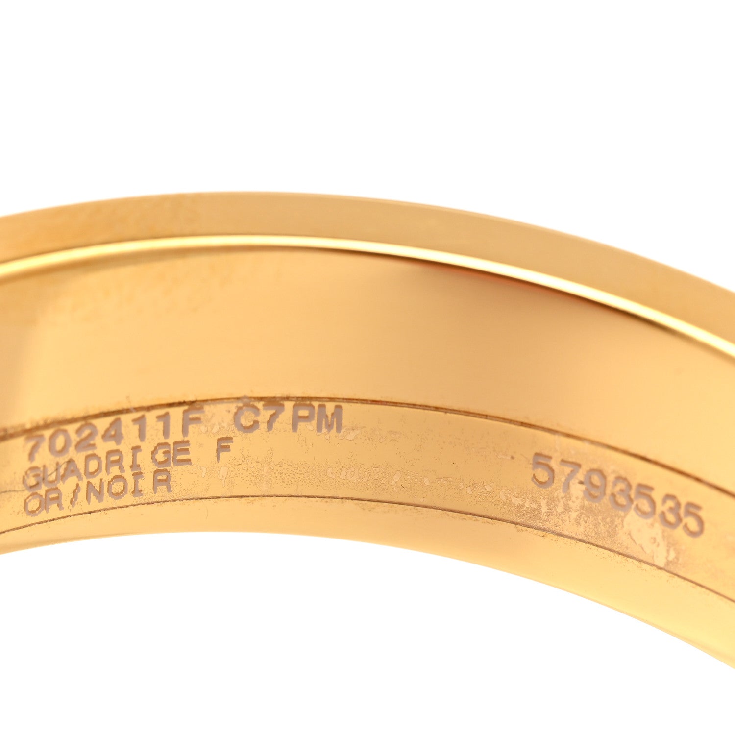 Hermes Enamel Printed Quadrige Au Fil Narrow Clic Clac H Bracelet PM Jaune Or Black 5 of 6