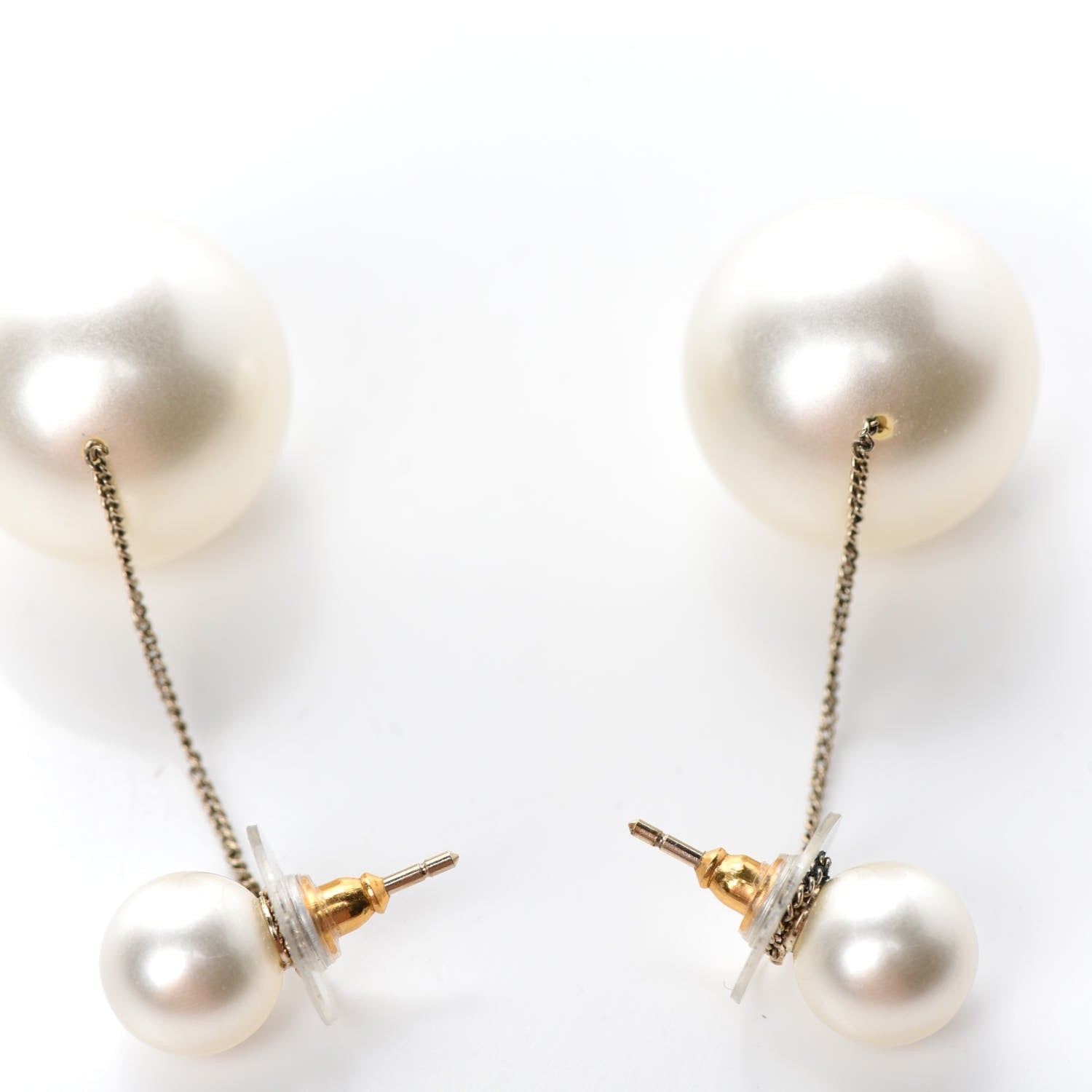 Chanel Pearl CC Chain Drop Earrings Gold 3 of 5