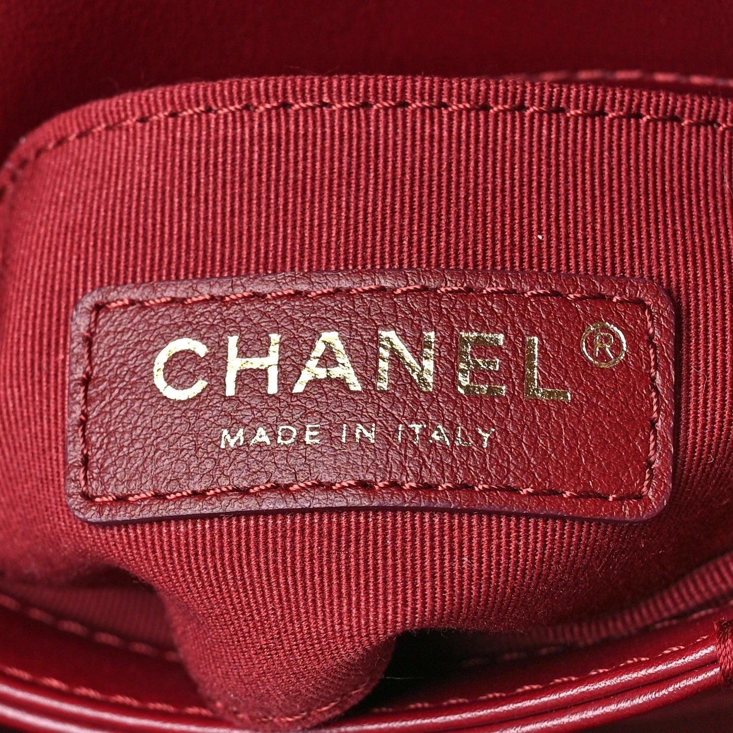 Calfskin Quilted Pearl Jewel Chain Flap Red