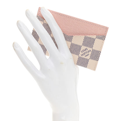 Louis Vuitton Damier Azur Daily Card Holder Rose Ballerine 2 of 7