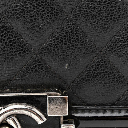 Chanel Goatskin Quilted Patent Small Duo Boy Flap Black 14 of 16