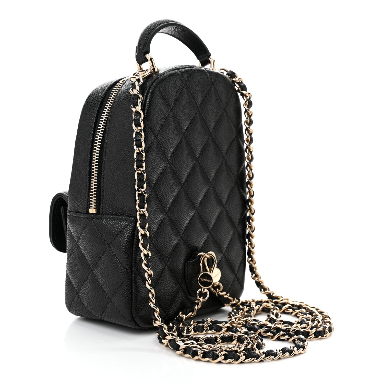 Chanel Caviar Quilted CC Mini Classic Backpack Black 3 of 11