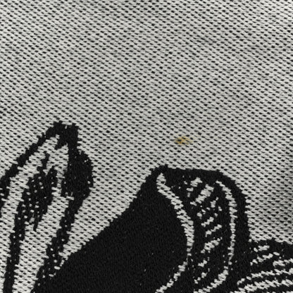 Alexander McQueen Wool Flower Skulls Scarf Black White 4 of 4