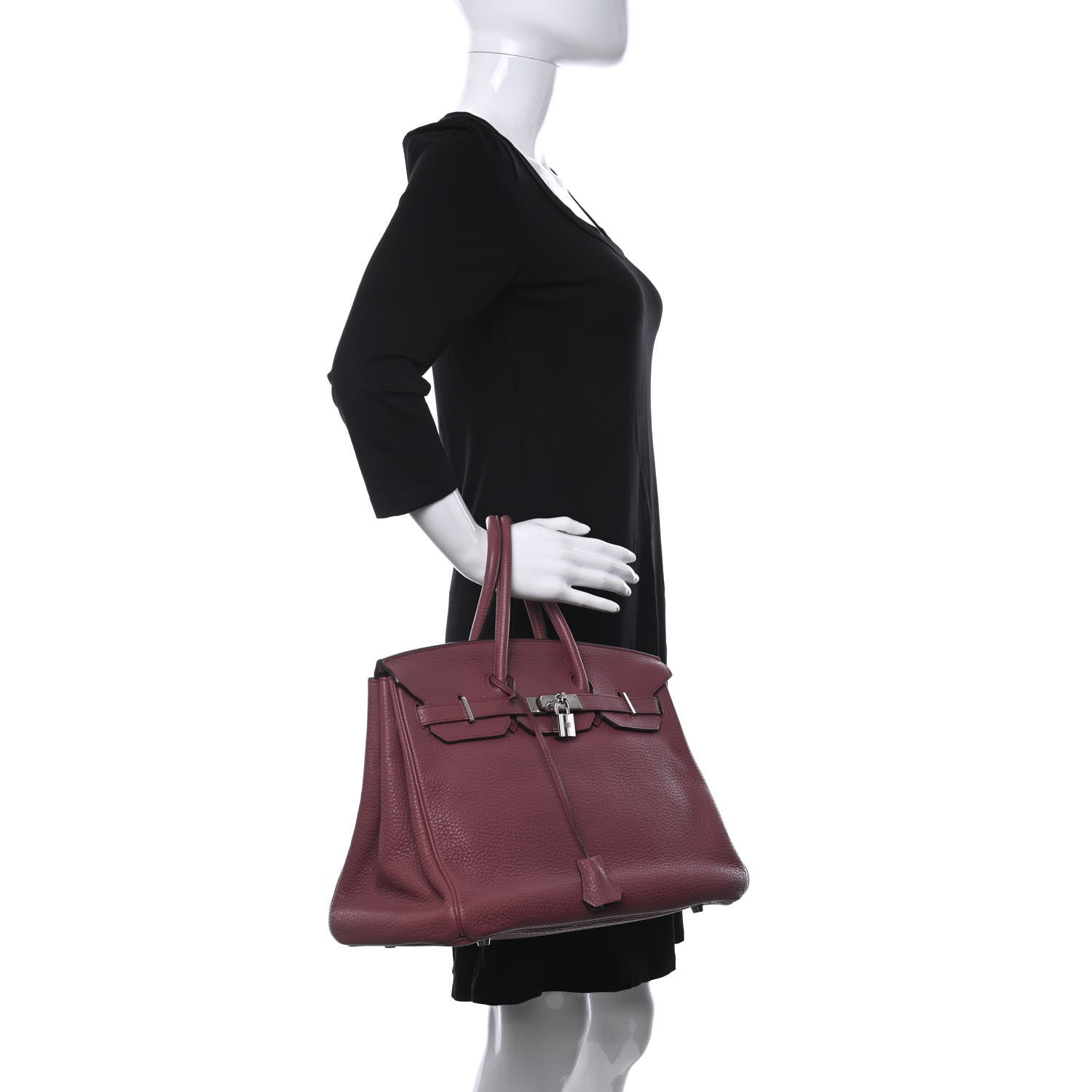 Hermes Taurillon Clemence Birkin 35 Bois de Rose 2 of 12