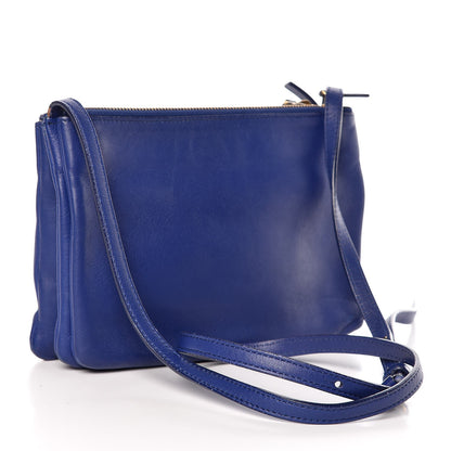 Celine Lambskin Small Trio Crossbody Bag Electric Blue 3 of 12