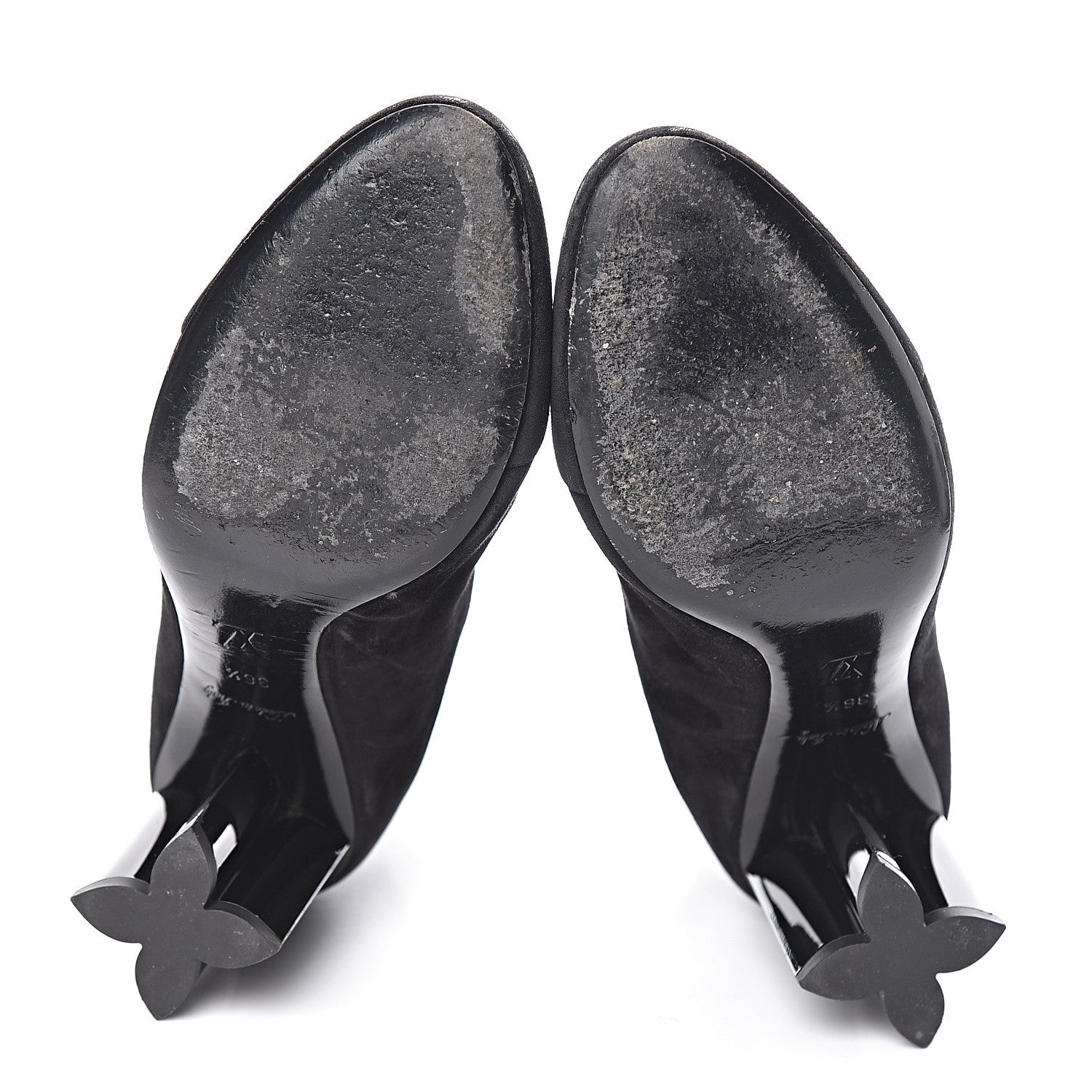 Louis Vuitton Suede Monogram Uniformes Cap Toe Chelsea 80mm Ankle Boots 36.5 Black 5 of 7