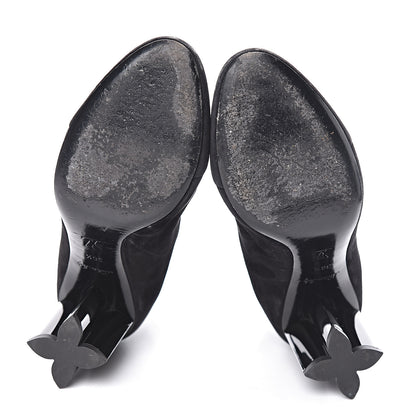 Louis Vuitton Suede Monogram Uniformes Cap Toe Chelsea 80mm Ankle Boots 36.5 Black 5 of 7