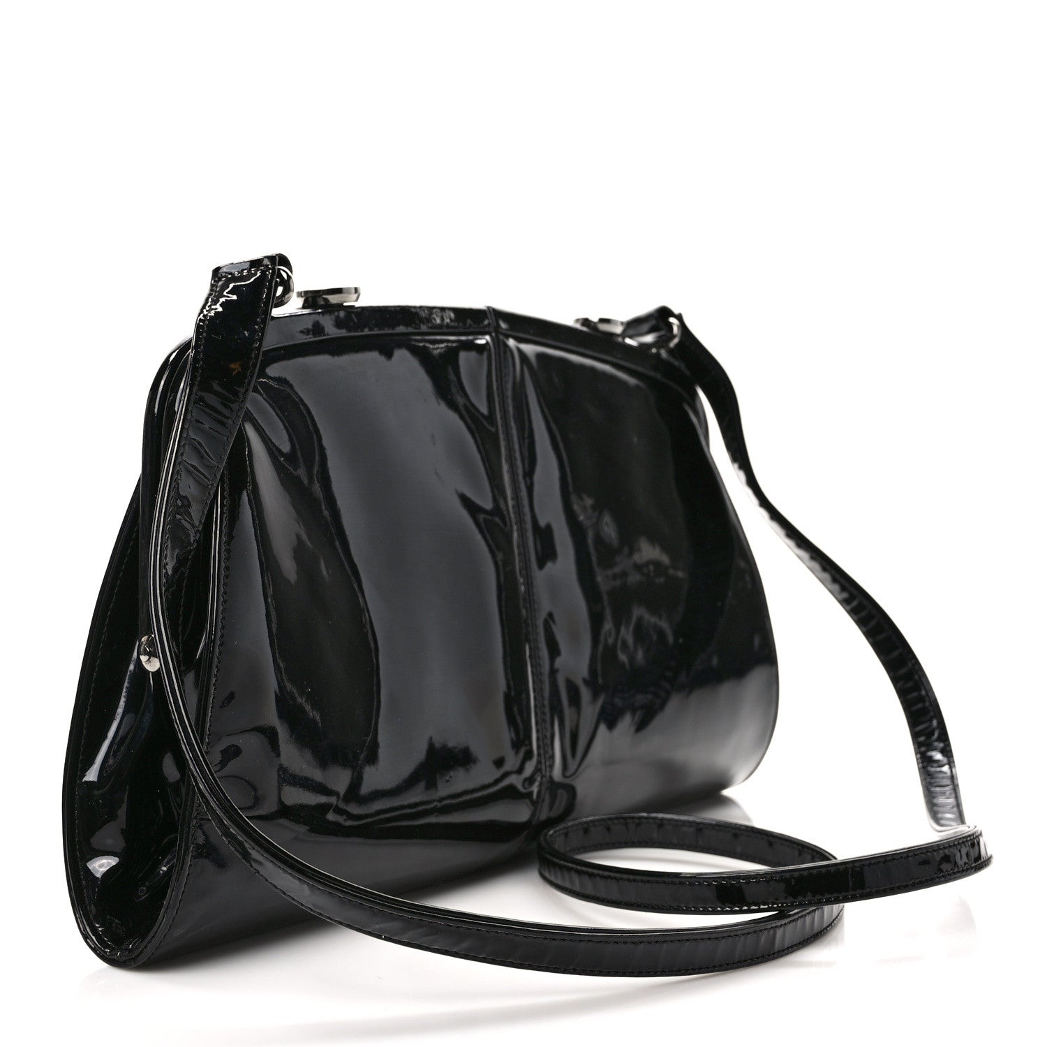 Chanel Patent Split Frame Bag Black 3 of 10