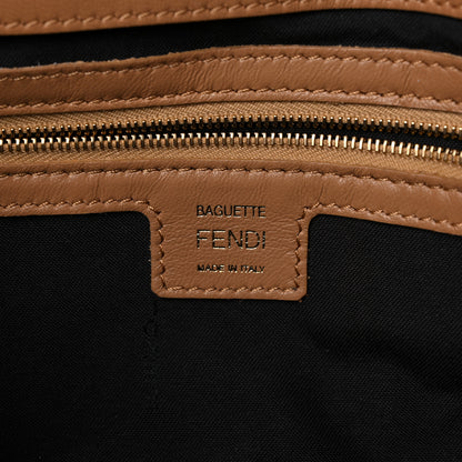 Fendi Nappa FF 1974 Embossed Baguette Miele Scuro 6 of 10