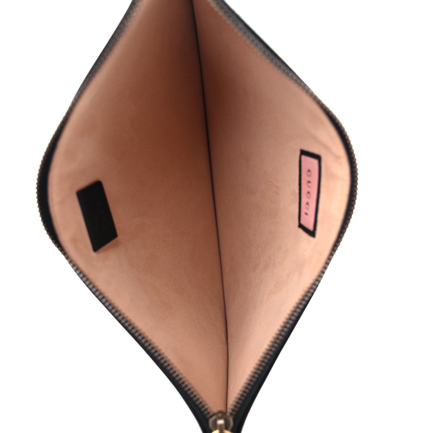 Calfskin GucciGhost Life is Gucci Zip Pouch Black