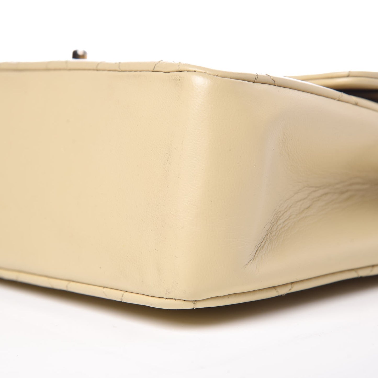 Lambskin Quilted Medium Bijoux Chain Double Flap Beige Clair