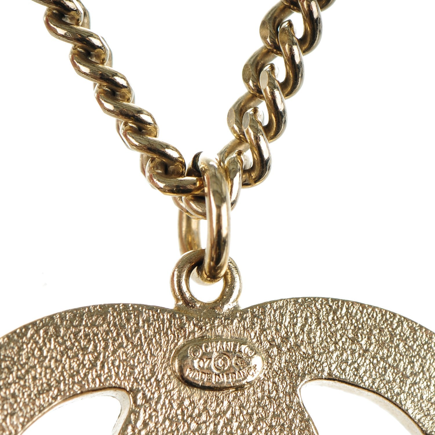 Chanel Metal Enamel Velvet CC Bow Necklace Gold Pink 5 of 5