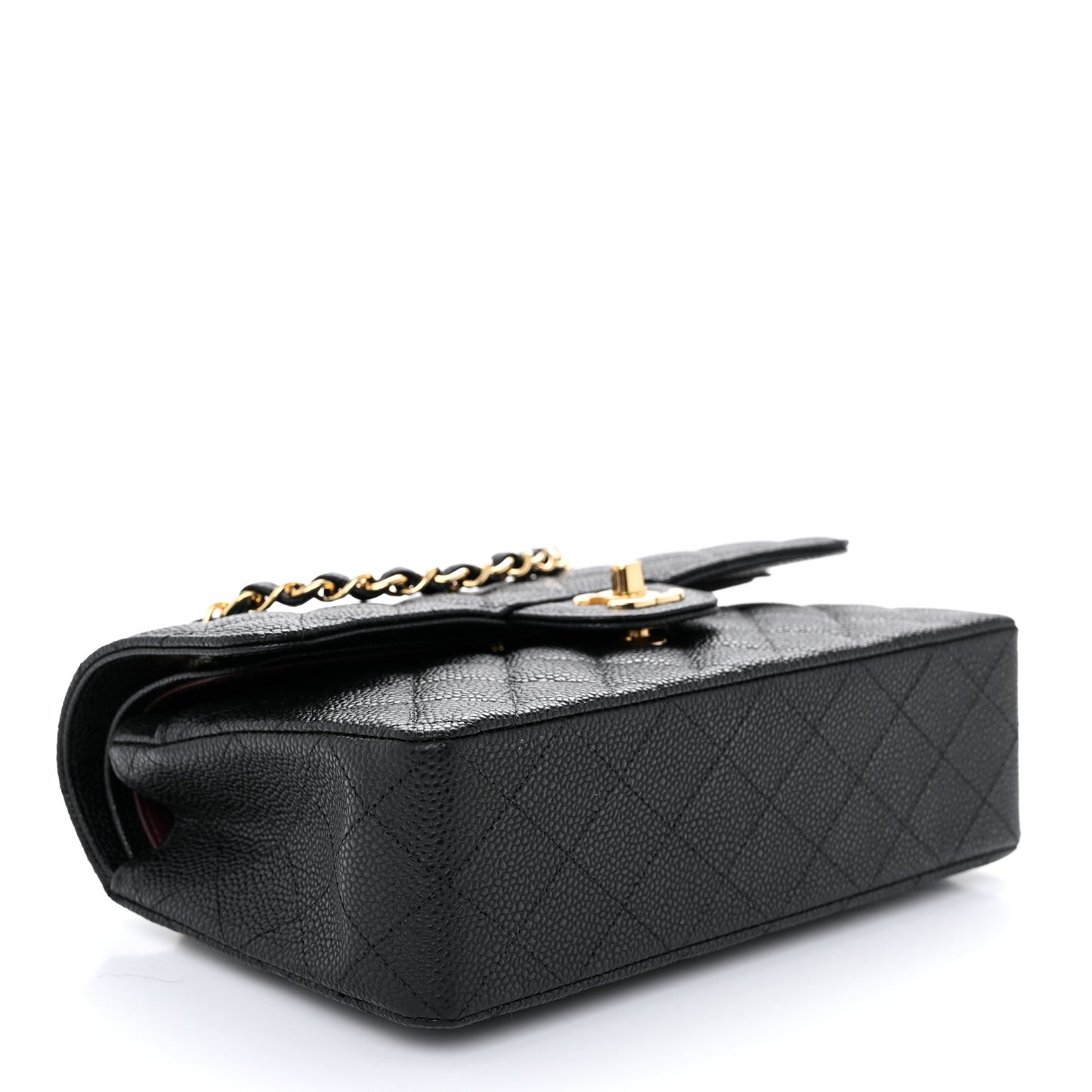Caviar Quilted Small Double Flap Black