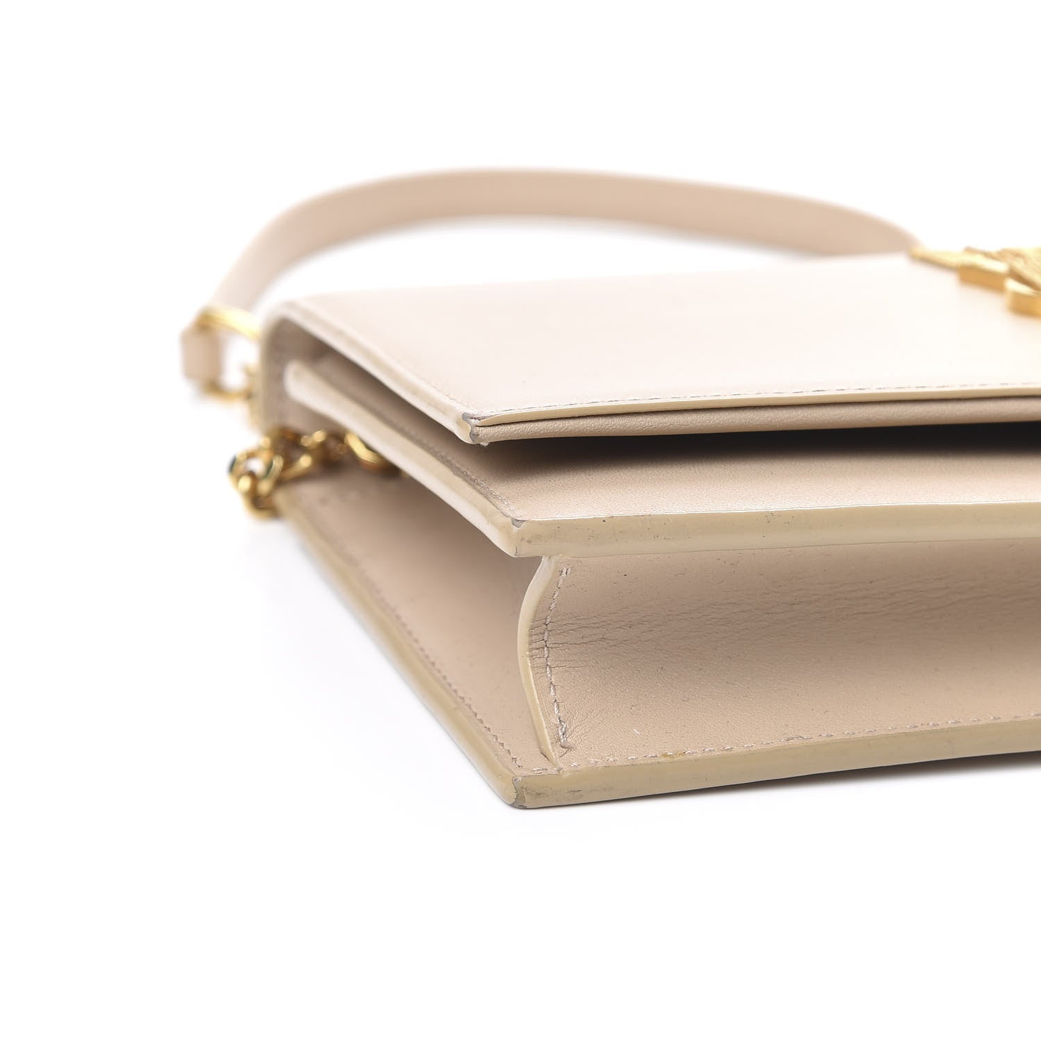 Saint Laurent Smooth Calfskin Classic Monogram Kate Tassel Chain Wallet Nude Powder 7 of 9