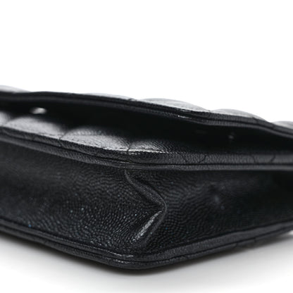 Chanel Iridescent Caviar Quilted Wallet on Chain WOC Black 8 of 10