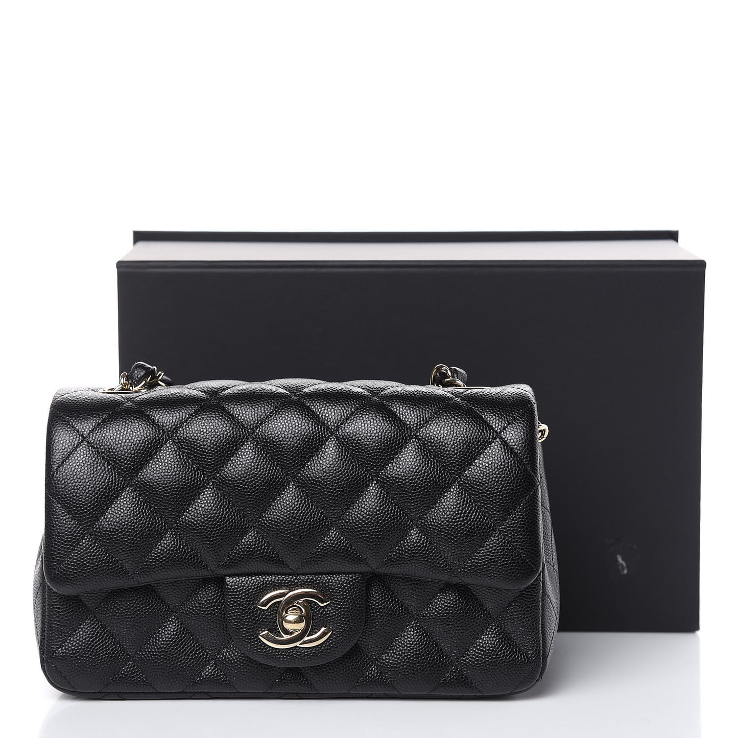 Caviar Quilted Mini Rectangular Flap Black