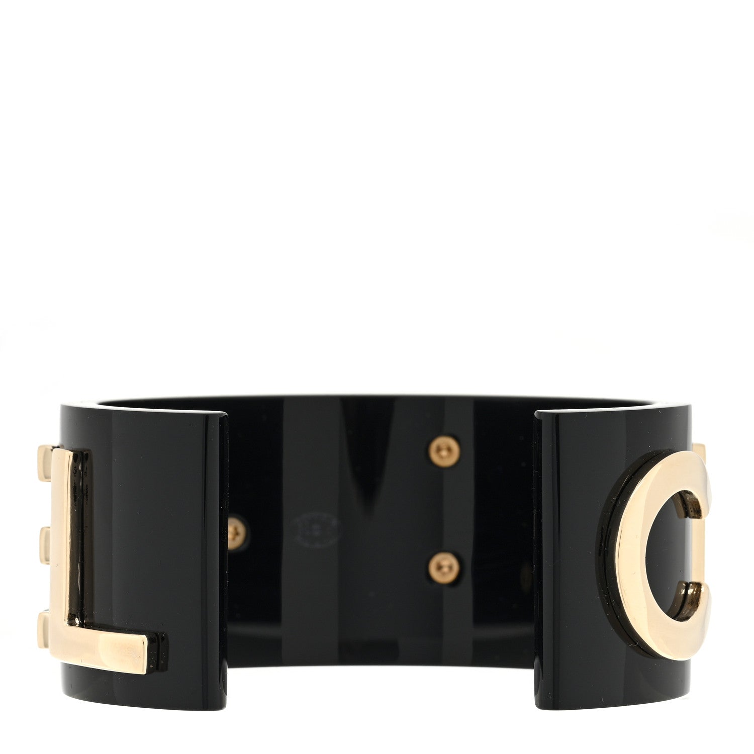 Chanel Resin Metal Cuff Black 3 of 4