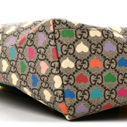 Gucci Soft GG Supreme Monogram Hearts Web Childrens Backpack  Beige Ebony Multicolor Freesia 8 of 9