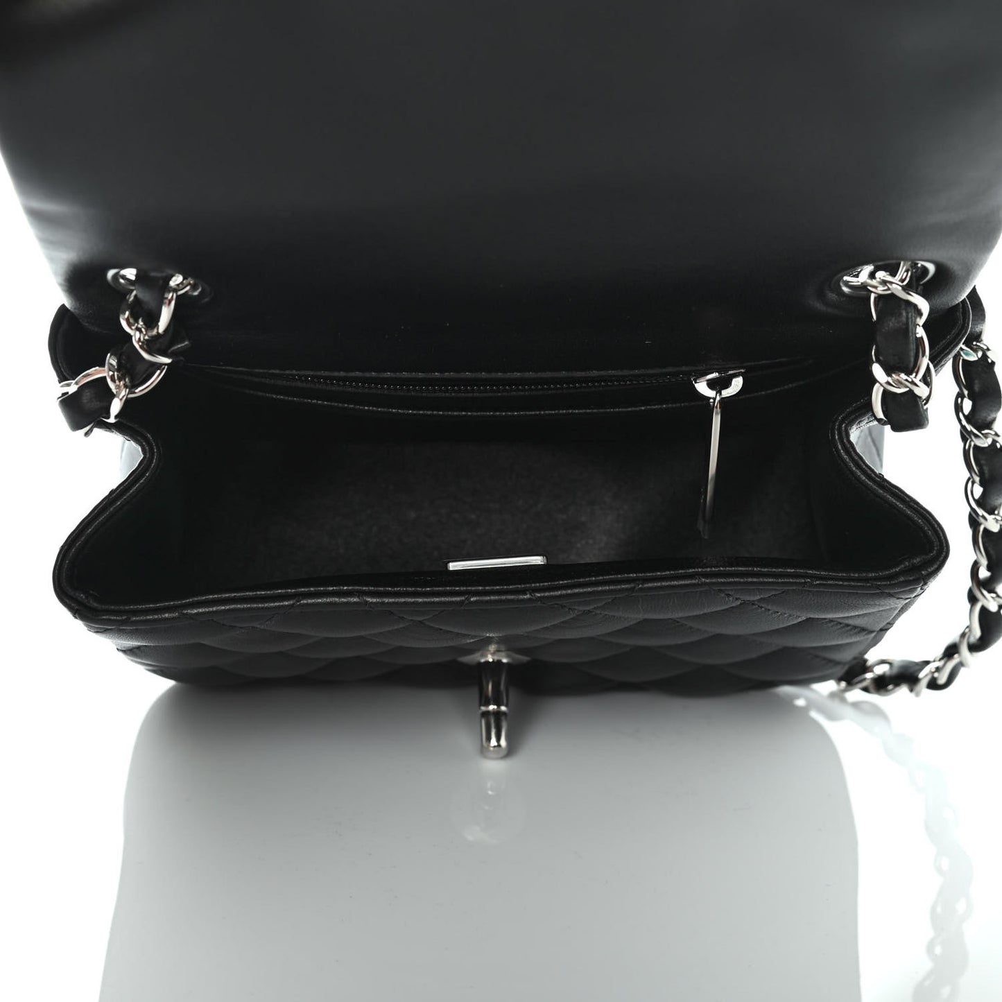 Lambskin Quilted Mini Square Flap Black