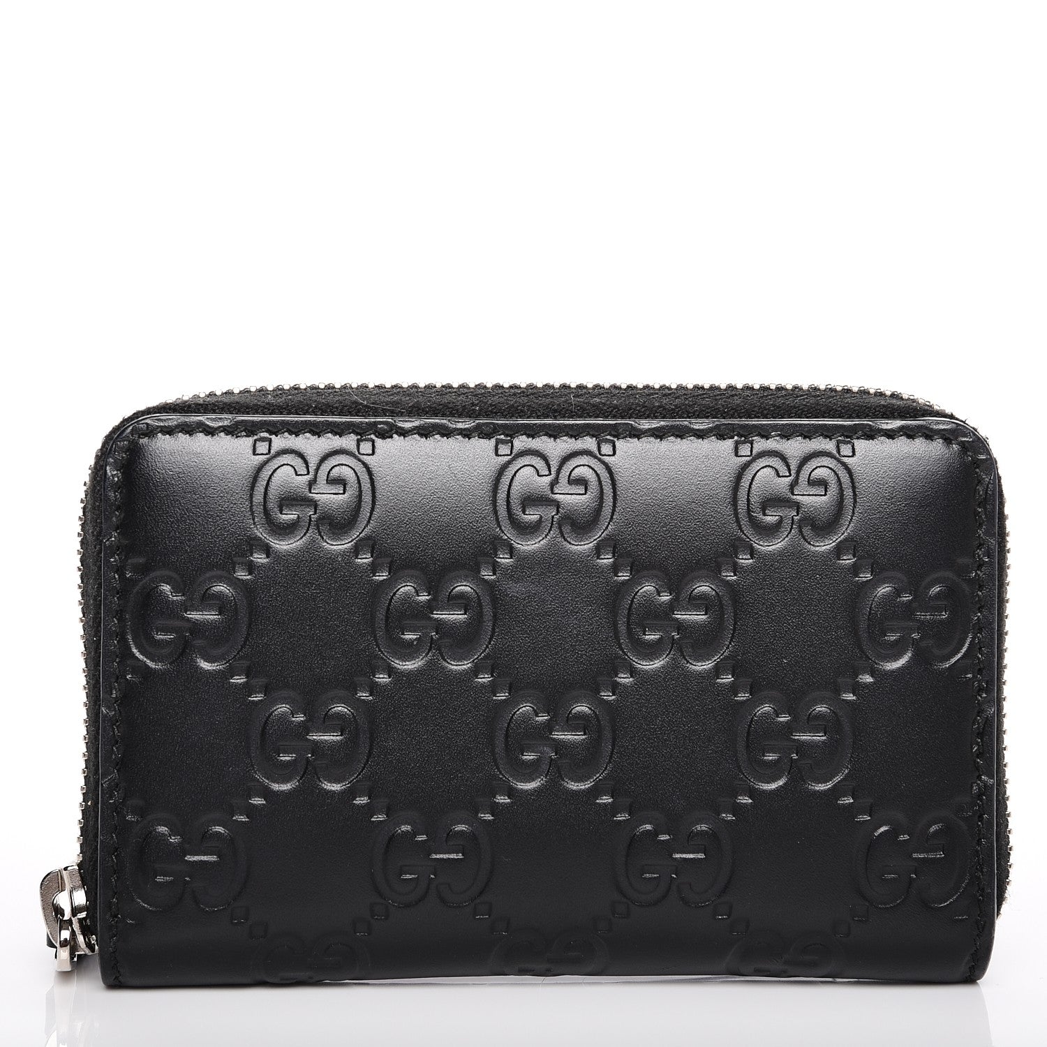 Gucci Guccissima Zip Around Card Case Black 1 of 7