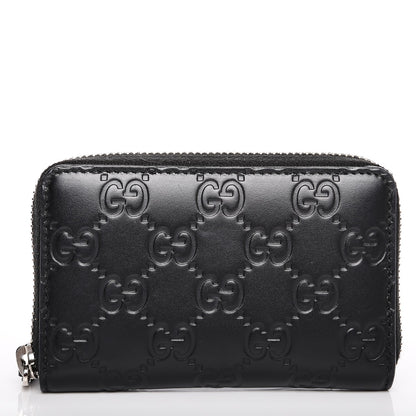 Gucci Guccissima Zip Around Card Case Black 1 of 7