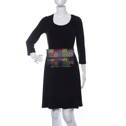 Gucci GG Supreme Monogram Psychedelic Slim Belt Bag Black 2 of 10