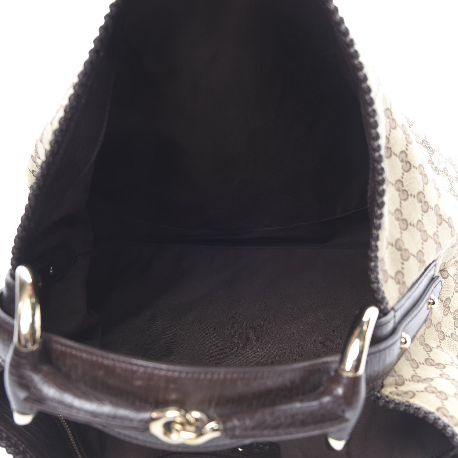 Gucci Monogram Large Horsebit Chain Hobo Dark Brown 4 of 11