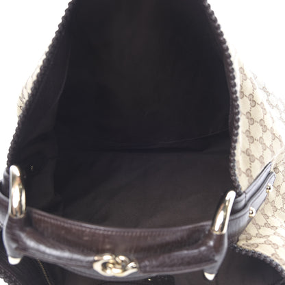 Gucci Monogram Large Horsebit Chain Hobo Dark Brown 4 of 11
