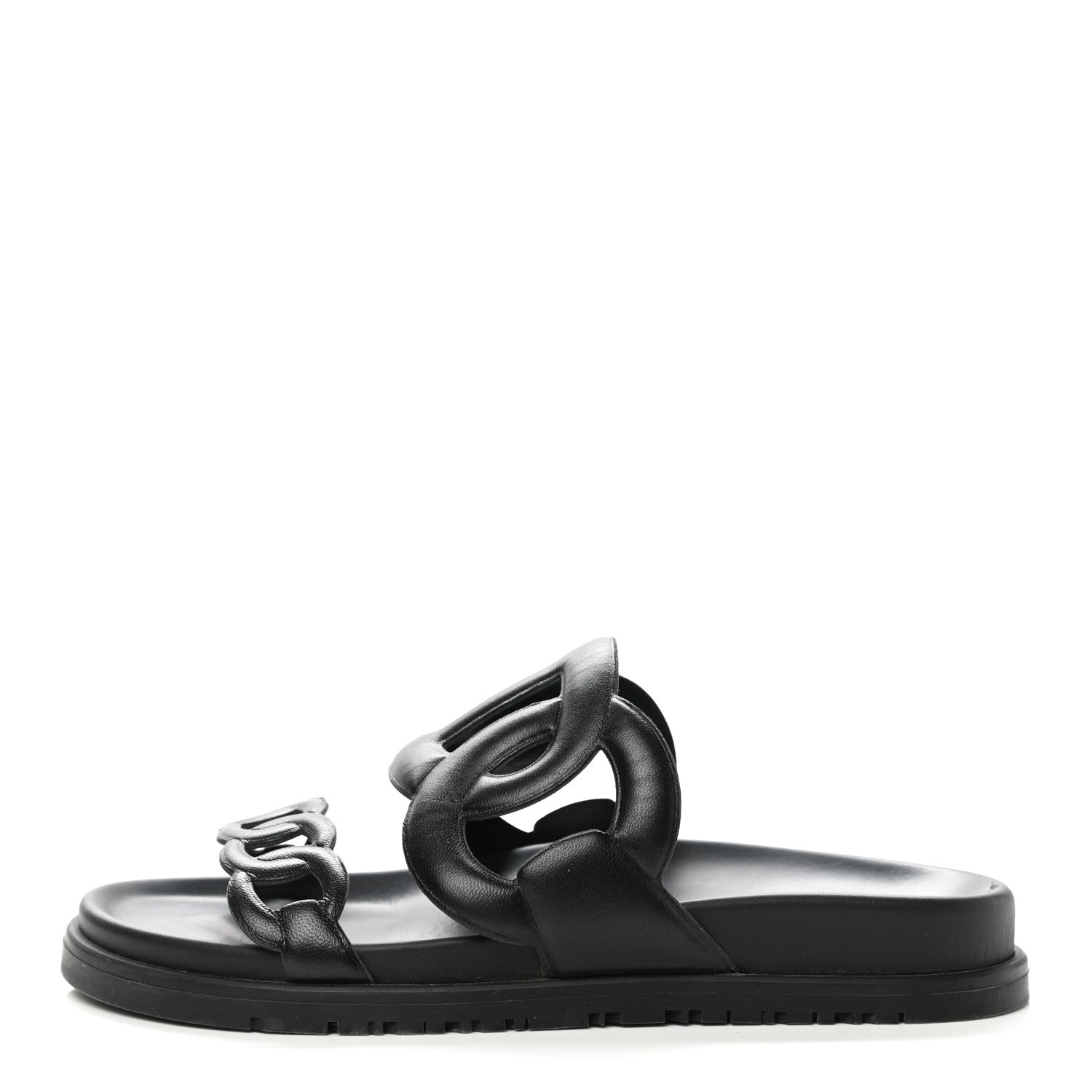 Hermes Nappa Extra Sandals 37 Black 1 of 9